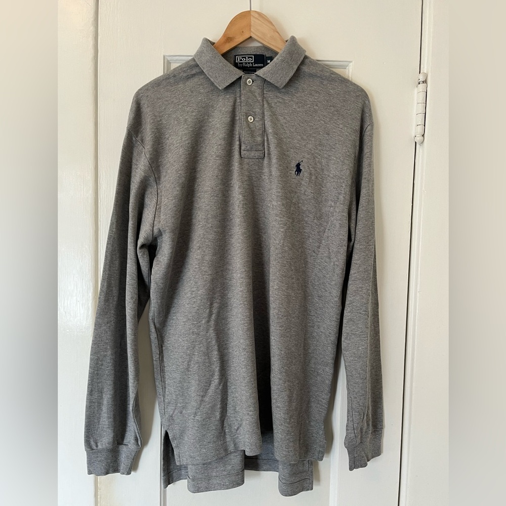 Polo Ralph Lauren Soft Touch Polo Shirt Long Sleeve Gray Medium